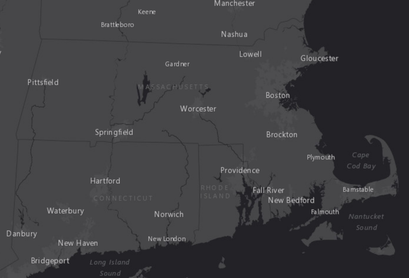 Map of Massachusetts cities